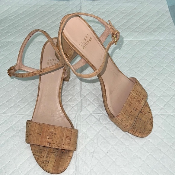 Stuart Weitzman Solo Cork‎ heel sandals women’s Sz 7 N - Picture 5 of 13